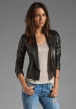 Shawl collar leather jacket by Vince at Revolve