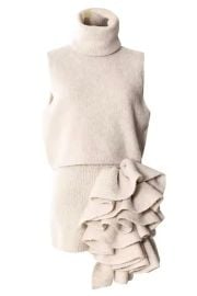 Shaylee Knit Long Sweater Top and Ruffle Mini Skirt Thre JESSICA BARA at Jessica Bara