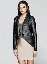 Shayna Drape Leather Jacket by Guess at Guess