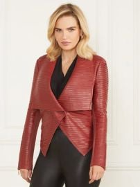 Shayna Leather Jacket in Dark Jam Red at Marciano