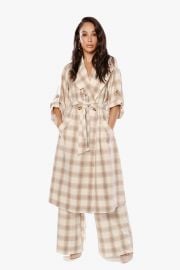 She Loves the Attention Plaid Trench by The Cara Santana Collection at The Cara Santana Collection