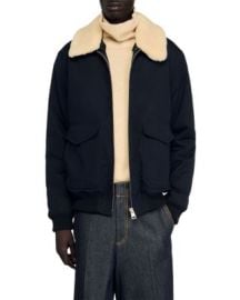 Shearling Collar Aviator Jacket at Bloomingdales