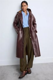 Shearling Lined Leather Hooded Coat by PLAN C x RTR Rent the Runway at Rent the Runway