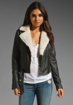 Shearling jacket by Current Elliot on HIMYM at Revolve