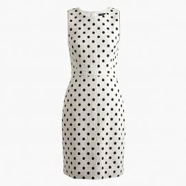 Sheath Dress in Polka Dot Textured Tweed at J. Crew