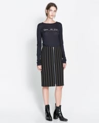 Sheath skirt with zips at Zara