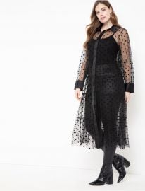 Sheer Dot Maxi Dress at Eloquii