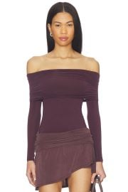 Sheer Drape Top Long Sleeves at Revolve