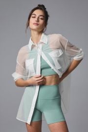 Sheer Effusion Button Down Long Sleeve - White Alo Yoga at Alo Yoga