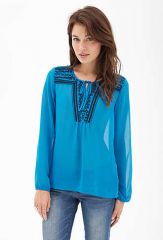 Sheer Embroidered Tunic at Forever 21