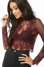 Sheer Lace Crop Top at Forever 21