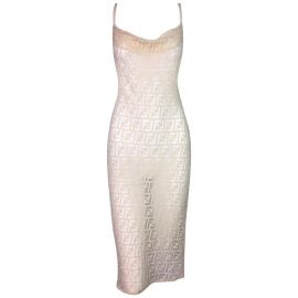 Sheer Monogram Logo Wiggle Dress by Fendi at 1stdibs