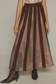 Sheer Pleated Maxi Skirt at Anthropologie
