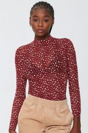 Sheer Spotted Print Top at Forever 21