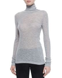 Sheer Wooly Ribbed Turtleneck by T by Alexander Wang at Neiman Marcus