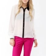 Sheer contrast collar shirt at Forever 21