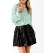 Sheer mint blouse at Forever 21