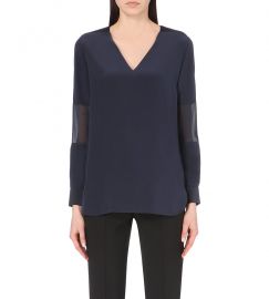 Sheer panel silk top by Paul Smith at Selfridges