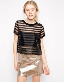 Sheer striped tee at Asos