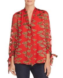 Sheila Lips Burnout Tie-Neck Top at Bloomingdales