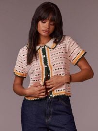 Shein Ath ral Peter Pan Collar Knitted Top at Shein