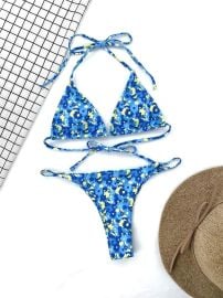 Shein Ditsy Micro Triangle Bikini at Shein