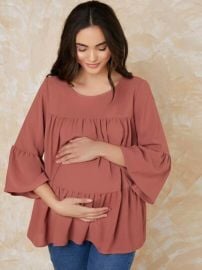 Shein Maternity Bell Sleeve Smock Top at Shein