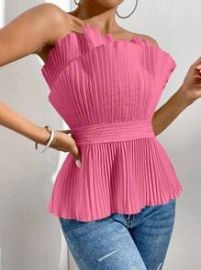 Shein Pleated Strapless Top at Shein