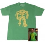 Sheldons green Manbot shirt at Amazon