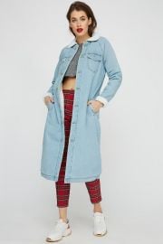 Sherpa Collar Longline Denim Jacket at Urban Planet