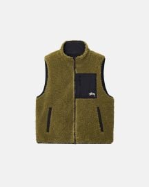 Sherpa Reversible Vest - Unisex Jackets amp Outerwear Stssy at Stussy