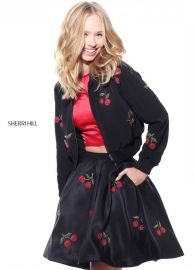 Sherri Hill J51175 / 51269 Two Piece Cherry Dress and Jacket at Rissy Roos