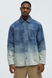 Shibori Faded Long Sleeve Relaxed Shirt - Vintage Blue Wash Fashion Nova at Fashion Nova