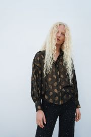 Shimmery Voluminous Blouse at Zara