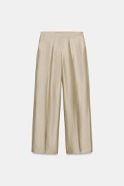 Shiny Effect Straight Pants at Zara