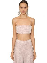 Shiny Embellished Crop Top by Raisa & Vanessa at Luisaviaroma