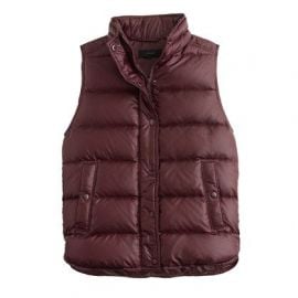 Shiny puffer down vest cranberry at J. Crew