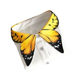 Shinywear Unique Yellow Butterfly Shape Decorative Collar Shirt Blouse for Women Girls at Amazon