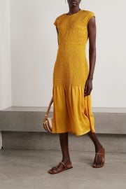 Shirred Crepe Midi Dress at The Outnet