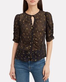 Shirred Keyhole Top at Intermix