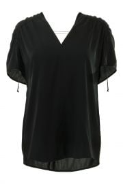 Shirred Short-Sleeve V-Neck Top by Vince at Vince