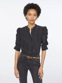 Shirred Sleeve Silk Blouse by Frame at Frame