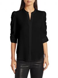 Shirred-Sleeve Silk Shirt at Saks Fifth Avenue