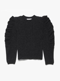 Shirred Sleeve Sweater Charcoal Heather                ndash at FRAME