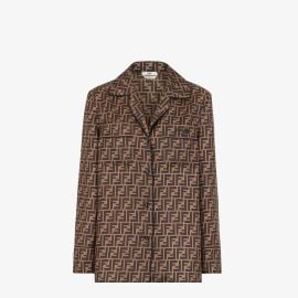 Shirt - Brown twill shirt Fendi at Fendi