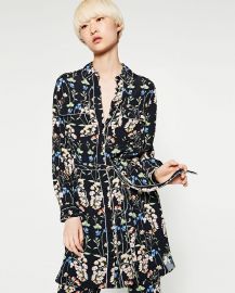 Shirt Style Printed Tunic at Zara