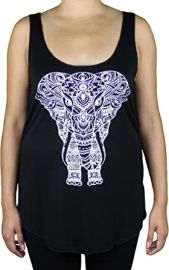 ShirtBANC Gray Elephant Tribal Print Women39s Tank Top S at Womens Clothing store at Amazon