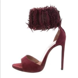 Shoes Maroon Suede Alaa Ankle Strap Sandals 39 Poshmark at Poshmark