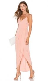 Shona Joy Cocktail Draped Dress in Dusty Pink from Revolve com at Revolve