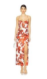 Shona Joy Ember Bustier Draped Maxi Dress In Blooming Blossom at Revolve